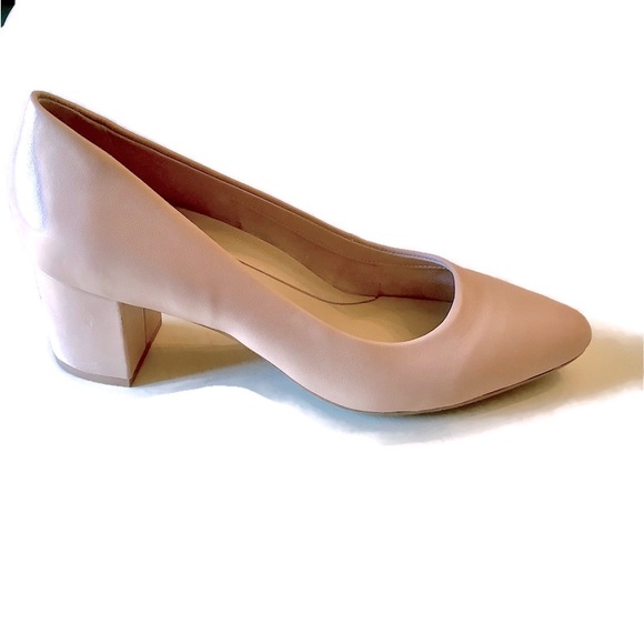 Aerosoles Classic Nude/Blush/Pale Pink Block Heel Pumps Flex Sole Size 8 - Picture 1 of 7
